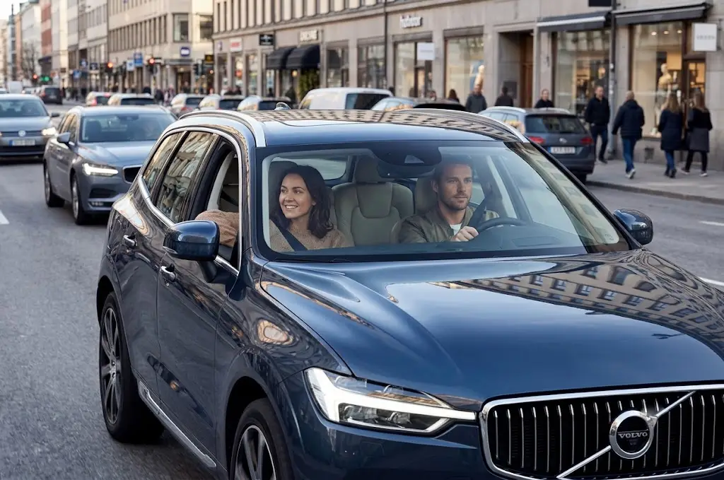 Par åker runt i Volvo XC60.