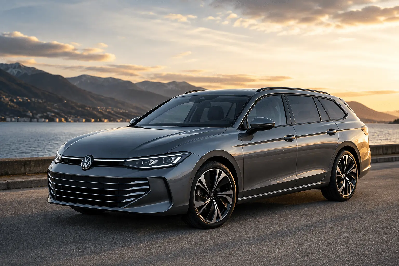 VW Passat B9 Variant kombi i grå metallic - nionde generationen lanserad 2024